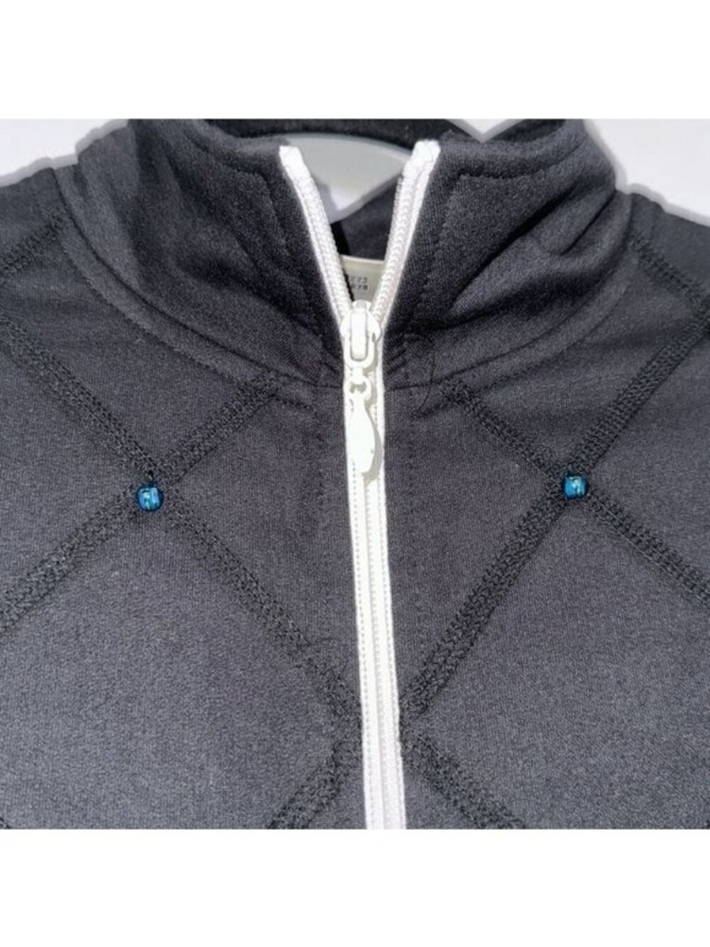 Blast Womens Quilted Black Jacket With Colorful Beads Full Zipper Size S - Picture 2 of 9
